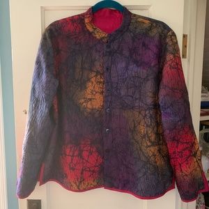 Reversible Silky Vintage Mandarin Collar Jacket